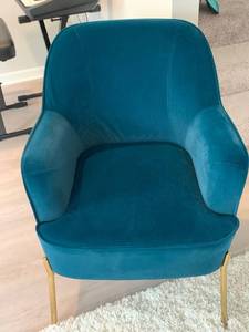 Rich Peacock Blue Velvet Chairs
