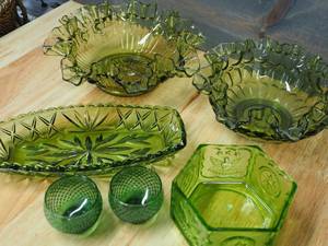 Lot of Green glass