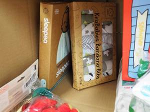 Box of baby items