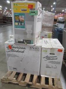 lot 700 image: LARGE WHOLESALESALVAGE PALLET Of INCOMPLETE TOILETS - FOR PARTS