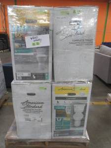 lot 702 image: LARGE WHOLESALESALVAGE PALLET Of INCOMPLETE TOILETS - FOR PARTS
