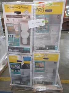 lot 703 image: LARGE WHOLESALESALVAGE PALLET Of INCOMPLETE TOILETS - FOR PARTS