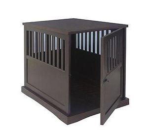 lot 834 image: Gallaway Pet Crate - Walnut Finish