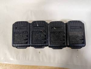 lot 880 image: Lot of 4 Dewalt DCB203 2.0AH Batteries