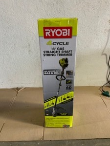 lot 51 image: RYOBI 4-Stroke 30 cc Attachment Capable Straight Shaft Gas Trimmer. See Pictures
