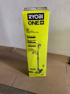 lot 53 image: RYOBI ONE 18V 13 in. Cordless Battery String TrimmerEdger with 4.0 Ah Battery and Charger. See Pictures