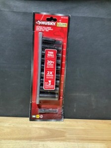 lot 11 image: Husky 38 in. Drive Thin Wall Deep Impact Socket Set MM (10-Piece). See Pictures