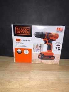 lot 23 image: BLACKDECKER 20-Volt MAX Lithium-Ion Cordless 38 in. DrillDriver with Battery 1.5Ah and Charger. See Pictures