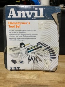 lot 25 image: Anvil 38 in. Drive SAE and Metric Home Tool Kit Set (137-Piece). See Pictures