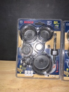 lot 44 image: (3) Bosch Daredevil Wood Hole Saw Set (7-Piece). See Pictures