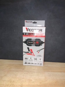 lot 61 image: Vector 1.5 Amp Battery Charger, Battery Maintainer, Trickle Charger, 6V and 12V, Fully Automatic. See Pictures