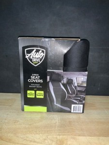 lot 72 image: Auto Drive 2 Piece Low Back Wetsuit Seat Covers Polyester Grey, Universal Fit, SC1710G-1. See Pictures