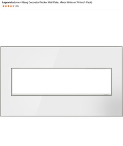 lot 76 image: (3) Legrand adorne 4 Gang DecoratorRocker Wall Plate, Mirror White on White (1-Pack). See Pictures