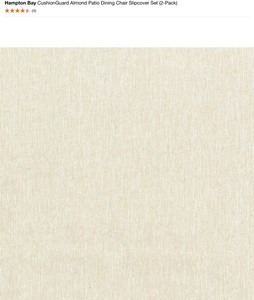 lot 77 image: Hampton Bay CushionGuard Almond Patio Dining Chair Slipcover Set (2-Pack). See Pictures