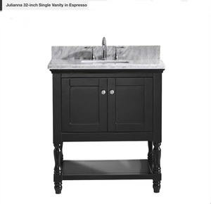 lot 56 image: Virtu USA Julianna 32-inch Single Vanity in Espresso (Cabinet Only). See Pictures
