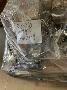 lot 58 image: Salvaged Pallet of Lighting Fixtures, Electrical Goods & Other Accessories. See Pictures