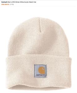 lot 101 image: Carhartt Mens OFA Winter White Acrylic Watch Hat & Mens 36x30 Rugged Flex Relaxed Fit Canvas Work Pants in Charcoal Grey. See Pictures