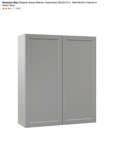 lot 119 image: (7) Various Sizes of Hampton Bay Melvern Series Heron Grey Kitchen Cabinets (Sizes Are in Description). See Pictures