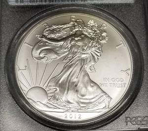 2012-S AMERICAN SILVER EAGLE MS70 PCGS FIRST STRIKE