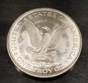 1 TROY OZ .999 FINE SILVER MORGAN DOLLAR DESIGN