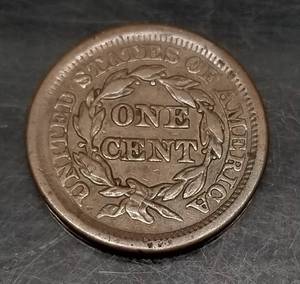 1853 US BRAIDED HAIR LARGE CENT