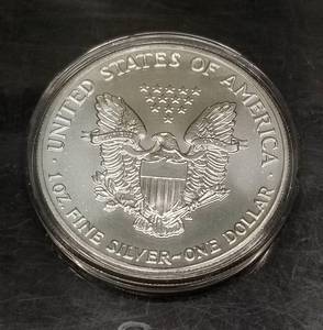 1991 AMERICAN SILVER EAGLE 1 TROY OZ .999 FINE SILVER IN AIRTITE