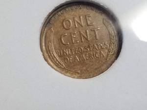1909-S VDB US WHEAT CENT AU55 OBV LAMINATION ERROR USNG SLAB