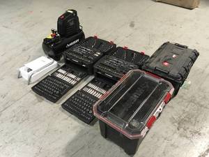 Mix lot of assorted Husky Storage Boxes and Air Compressors - Open Boxes - Review all pictures