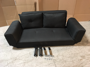 Serta Montauk Black Convertible Sofa - Good Condition - Review all pictures