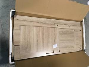 OneSpace 48 in. Rectangular Light Oak 3 Drawer Executive Desk with File Storage - Good Condition - Review all pictures