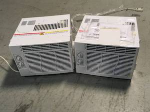 lot 18 image: Assorted Lot of 2 GE 5,000 BTU 115-Volt Room Window Air Conditioner in White - Customer Returns- Review all pictures