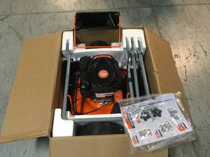 lot 20 image: YARDMAX 21 in. 170cc 3-in-1 Gas Walk Behind Push Lawn Mower with High Rear Wheels- In good condition - Review all pictures