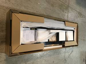 lot 26 image: Husky 6 ft. Adjustable Height Solid Wood Top Workbench in Black for Ready to Assemble Steel Garage Storage System - Customer Returns  - Review all pictures