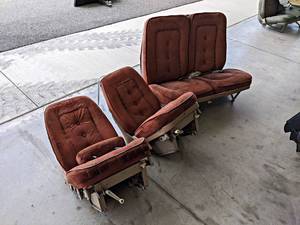 Set of Cessna Airplane Seats - Includes (2) Captains Chairs and a Bench Seat - NO SHIPPING