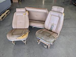 Set of Cessna Airplane Seats - Includes (2) Captains Chairs and a Bench Seat  - NO SHIPPING