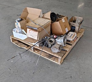 Pallet Lot of Assorted Airplane Parts, Cables, Hardware and More - NO SHIPPING