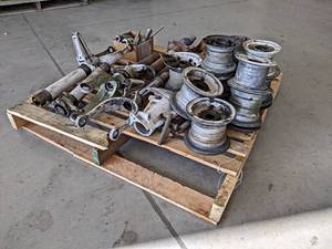 Pallet Lot of Landing Gear Parts, Rims and More - NO SHIPPING