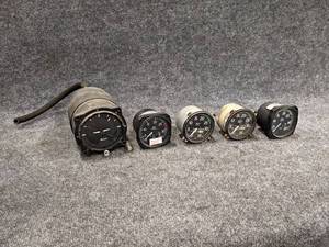 Lot of (5) Aircraft Tachometer Indicators and Directional Gyro