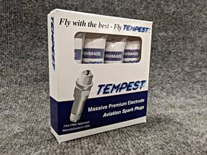New in Box (Set of 4) TEMPEST Aviation Spark Plugs - Part No. URHM40E