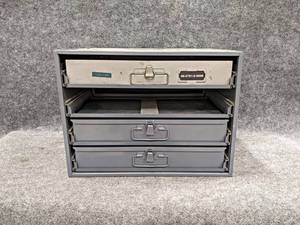 Parts Cabinet w Contents - Wire Rope Thimbles, Hose Connections and More - About 20 x 16 x 15 - NO SHIPPING