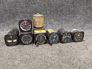 Lot of Assorted Aviation Gauges - Course Indicator, Gyroscope, Turn & Bank Indicator, Manifold Pressure and More