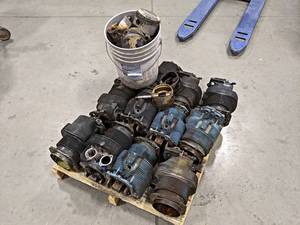 Pallet Lot of (12) Airplane Cylinder Heads and (12) Pistons - Unknown Condition - NO SHIPPING