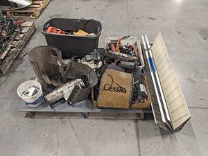 Pallet Lot of Aircraft Parts - ELTs, PA-28-140 Rudder - NO SHIPPING