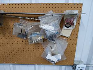 Inventory of Insulated Clamps and More on Pegboard - About 10 x 2 - Pegboard is Included if wanted - Located on Mezzanine - NO SHIPPING