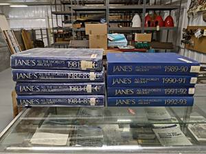 Lot of (8) Janes All The Worlds Aircraft Books from 1981-1985, 1989-1993