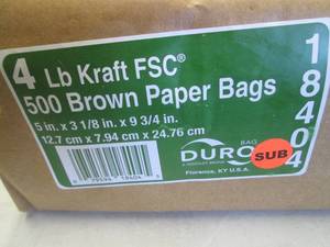 500- 4 lb Kraft Paper Lunch Bags...