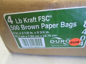500- 4 lb Kraft Paper Lunch Bags...