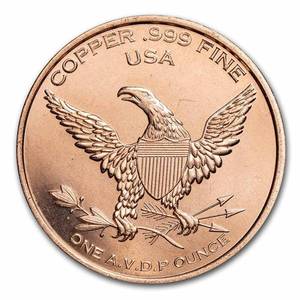 1 oz Copper Round - Megalodon Shark ()