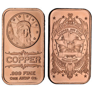 1 oz Liberty Head Copper Bar ()