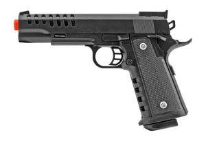 Replica Scale Ventilated Tactical Sport Spring Powered Airsoft Pistol - Black ()